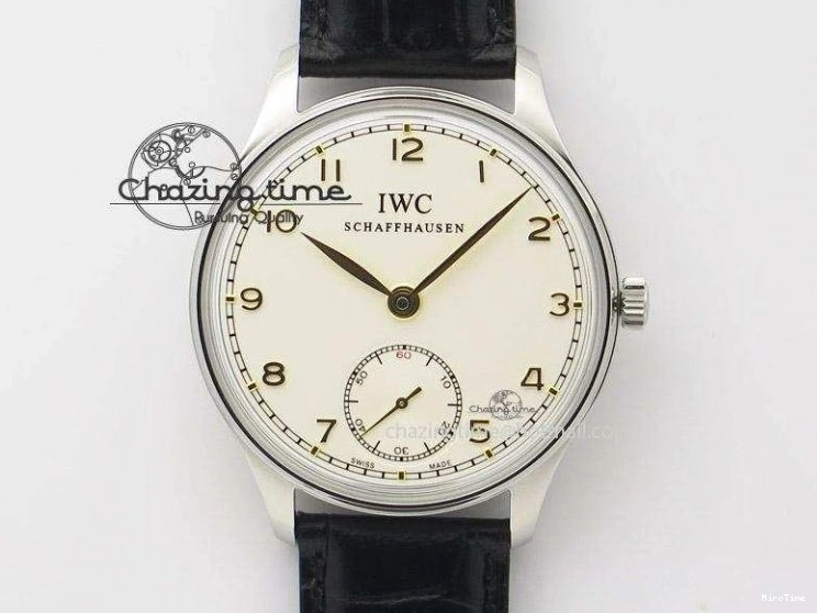 MIROTIME 0423 Durable Portuguese Fa Jones IW544202 SS GSF 1:1 Best Edition White Dial On Leather Strap 7229
